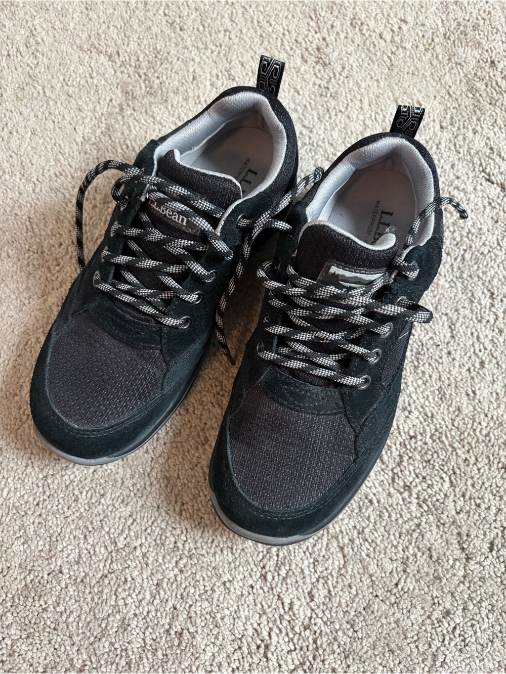 L.L. Bean Black and Gray Women's Lace-Up Sneakers